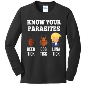 Know Your Parasites Antitrump Funny Luna Tick Resist Kids Long Sleeve Shirt