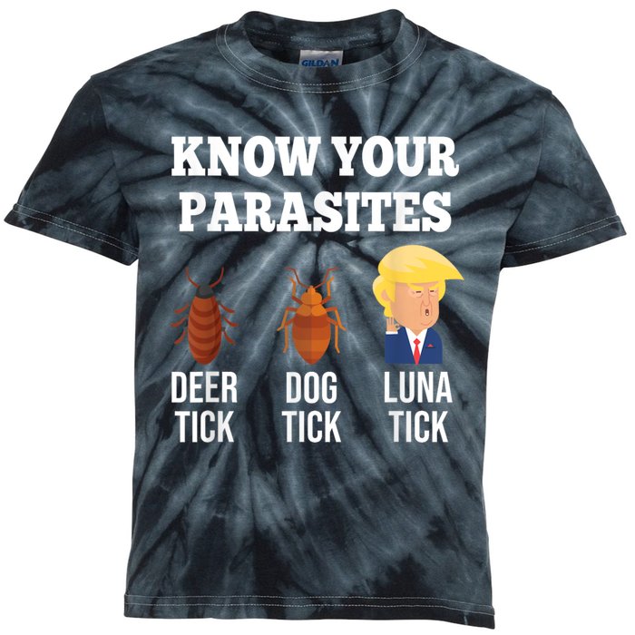 Know Your Parasites Antitrump Funny Luna Tick Resist Kids Tie-Dye T-Shirt