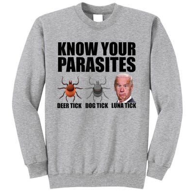 Know Your Parasites Anti Biden Funny Joe Biden Parody Tall Sweatshirt