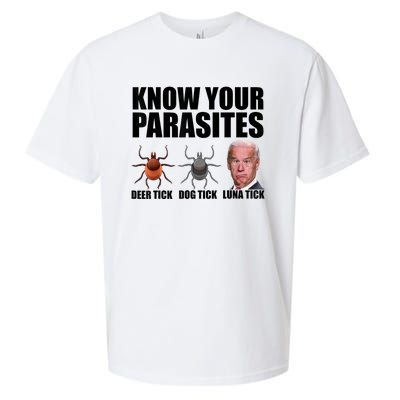 Know Your Parasites Anti Biden Funny Joe Biden Parody Sueded Cloud Jersey T-Shirt