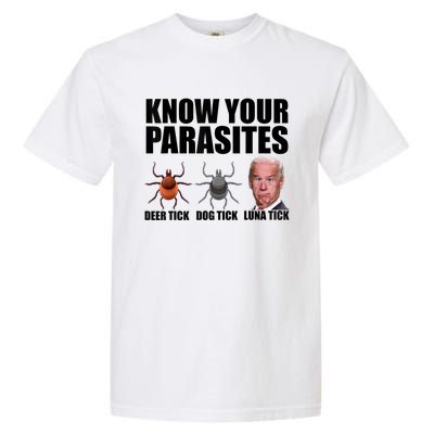 Know Your Parasites Anti Biden Funny Joe Biden Parody Garment-Dyed Heavyweight T-Shirt