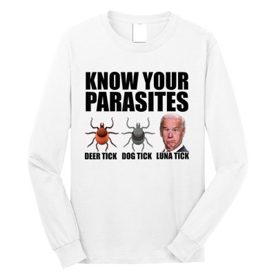 Know Your Parasites Anti Biden Funny Joe Biden Parody Long Sleeve Shirt