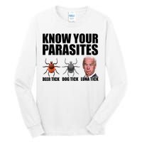 Know Your Parasites Anti Biden Funny Joe Biden Parody Tall Long Sleeve T-Shirt