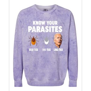 Know Your Parasites Anti Joe Biden Colorblast Crewneck Sweatshirt