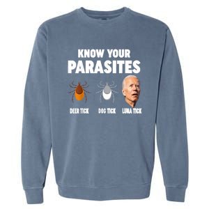 Know Your Parasites Anti Joe Biden Garment-Dyed Sweatshirt