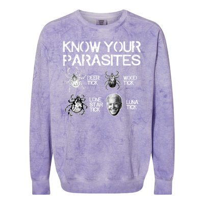 Know Your Parasites Tick Biden Colorblast Crewneck Sweatshirt