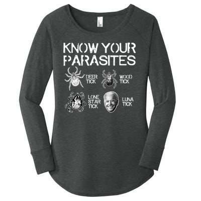 Know Your Parasites Tick Biden Women's Perfect Tri Tunic Long Sleeve Shirt