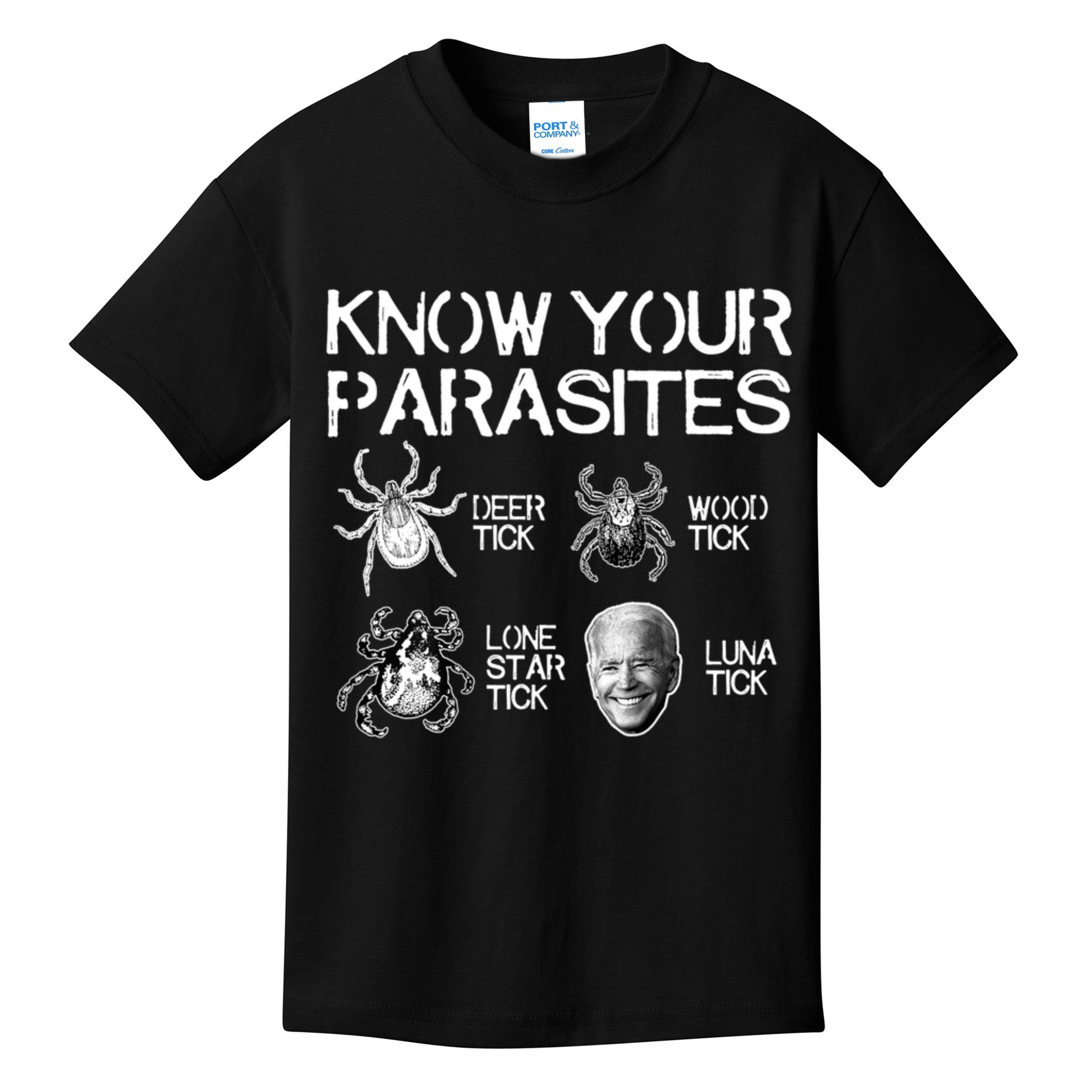 Know Your Parasites Tick Biden Kids T-Shirt