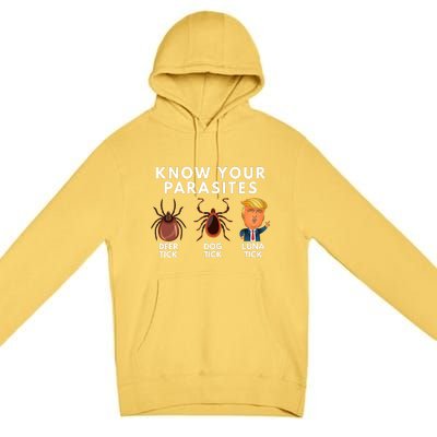 Know Your Parasites Deer Tick Dog Tick Luna Tick Anti Trump Premium Pullover Hoodie