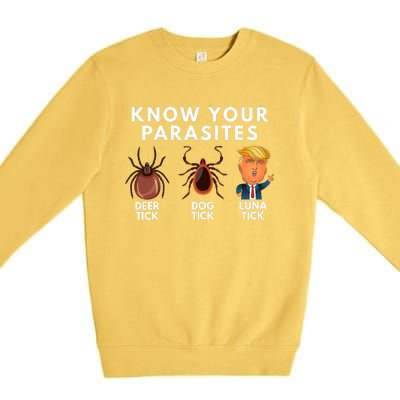 Know Your Parasites Deer Tick Dog Tick Luna Tick Anti Trump Premium Crewneck Sweatshirt