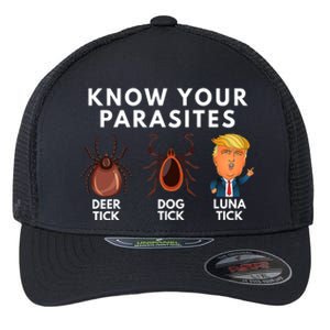 Know Your Parasites Deer Tick Dog Tick Luna Tick Anti Trump Flexfit Unipanel Trucker Cap