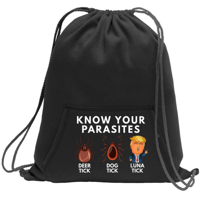 Know Your Parasites Deer Tick Dog Tick Luna Tick Anti Trump Sweatshirt Cinch Pack Bag