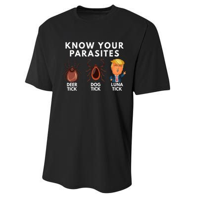 Know Your Parasites Deer Tick Dog Tick Luna Tick Anti Trump Performance Sprint T-Shirt