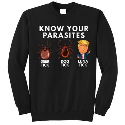 Know Your Parasites Deer Tick Dog Tick Luna Tick Anti Trump Tall Sweatshirt