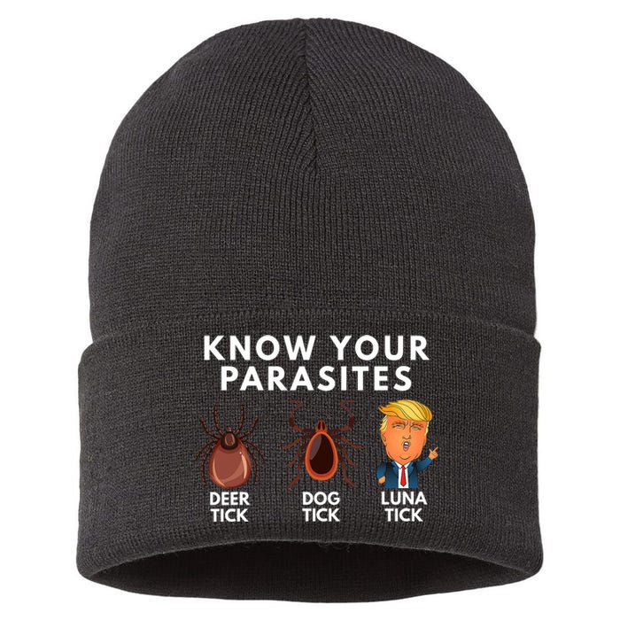 Know Your Parasites Deer Tick Dog Tick Luna Tick Anti Trump Sustainable Knit Beanie