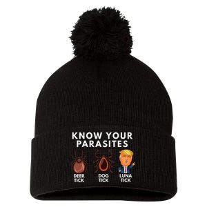 Know Your Parasites Deer Tick Dog Tick Luna Tick Anti Trump Pom Pom 12in Knit Beanie