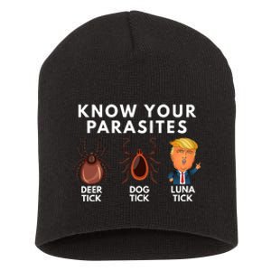 Know Your Parasites Deer Tick Dog Tick Luna Tick Anti Trump Short Acrylic Beanie