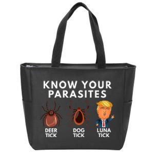 Know Your Parasites Deer Tick Dog Tick Luna Tick Anti Trump Zip Tote Bag