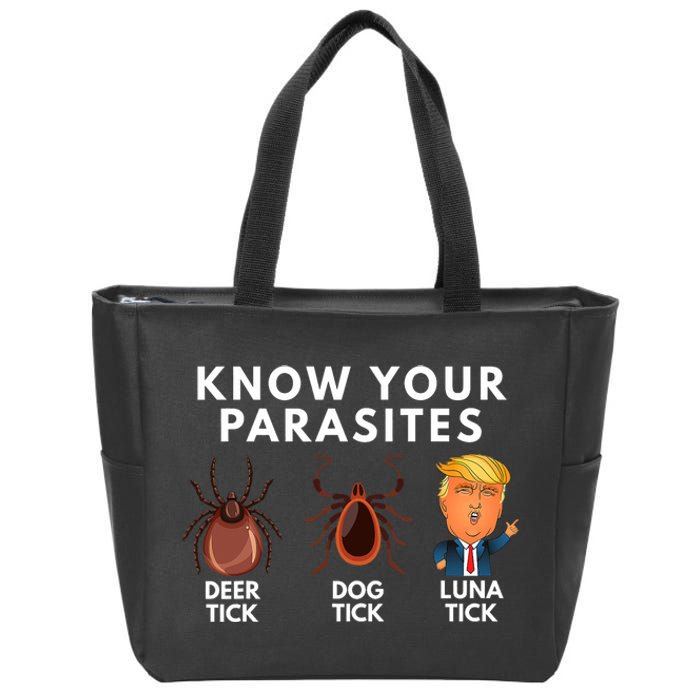 Know Your Parasites Deer Tick Dog Tick Luna Tick Anti Trump Zip Tote Bag