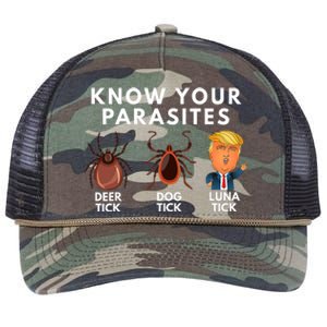 Know Your Parasites Deer Tick Dog Tick Luna Tick Anti Trump Retro Rope Trucker Hat Cap