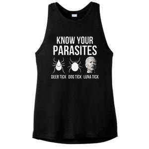 Know Your Parasites Anti Joe Biden Sucks Ladies PosiCharge Tri-Blend Wicking Tank