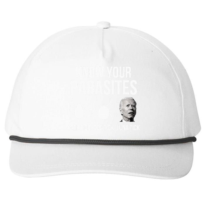 Know Your Parasites Anti Joe Biden Sucks Snapback Five-Panel Rope Hat