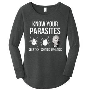 Know Your Parasites Anti Joe Biden Sucks Women's Perfect Tri Tunic Long Sleeve Shirt