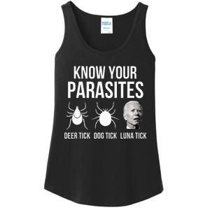 Know Your Parasites Anti Joe Biden Sucks Ladies Essential Tank