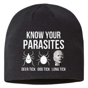 Know Your Parasites Anti Joe Biden Sucks Sustainable Beanie