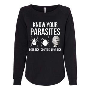 Know Your Parasites Anti Joe Biden Sucks Womens California Wash Sweatshirt