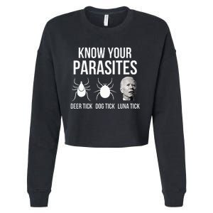 Know Your Parasites Anti Joe Biden Sucks Cropped Pullover Crew