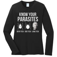 Know Your Parasites Anti Joe Biden Sucks Ladies Long Sleeve Shirt