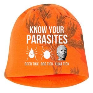 Know Your Parasites Anti Joe Biden Sucks Kati - Camo Knit Beanie