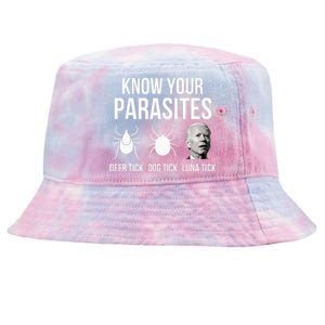 Know Your Parasites Anti Joe Biden Sucks Tie-Dyed Bucket Hat