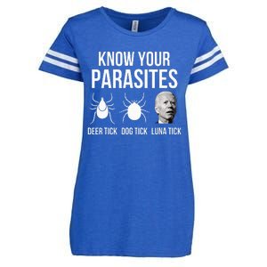 Know Your Parasites Anti Joe Biden Sucks Enza Ladies Jersey Football T-Shirt