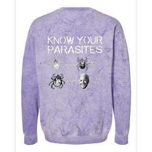 Know Your Parasites Tick Biden Colorblast Crewneck Sweatshirt