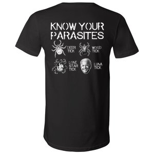 Know Your Parasites Tick Biden V-Neck T-Shirt