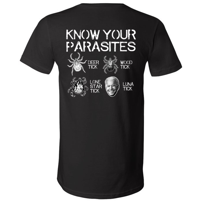 Know Your Parasites Tick Biden V-Neck T-Shirt