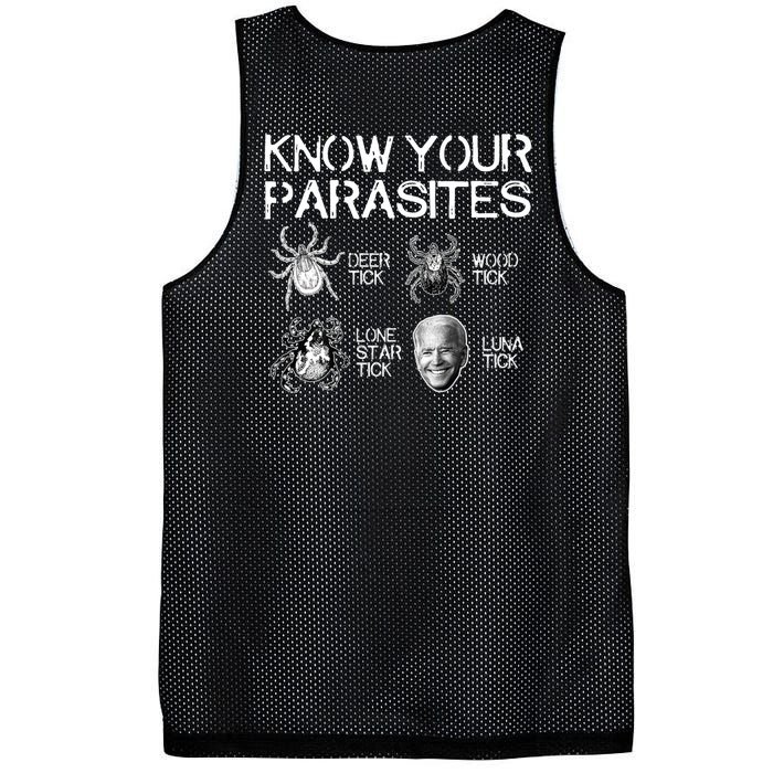 Know Your Parasites Tick Biden Mesh Reversible Basketball Jersey Tank