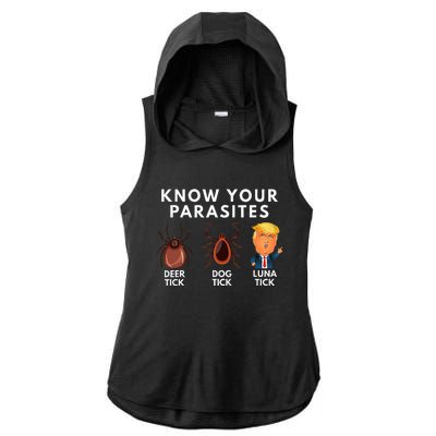 Know Your Parasites Deer Tick Dog Tick Luna Tick Anti Trump Ladies PosiCharge Tri-Blend Wicking Draft Hoodie Tank