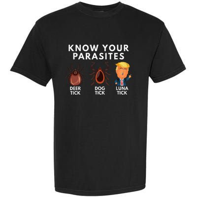 Know Your Parasites Deer Tick Dog Tick Luna Tick Anti Trump Garment-Dyed Heavyweight T-Shirt