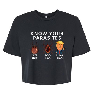 Know Your Parasites Deer Tick Dog Tick Luna Tick Anti Trump Bella+Canvas Jersey Crop Tee