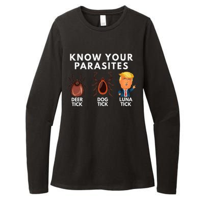 Know Your Parasites Deer Tick Dog Tick Luna Tick Anti Trump Womens CVC Long Sleeve Shirt