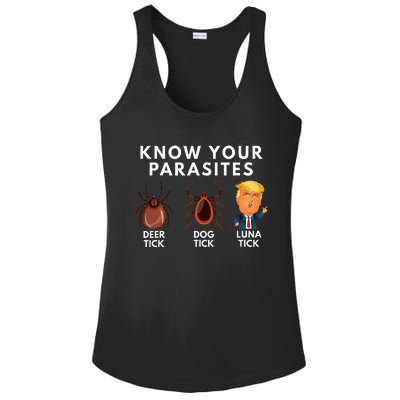 Know Your Parasites Deer Tick Dog Tick Luna Tick Anti Trump Ladies PosiCharge Competitor Racerback Tank