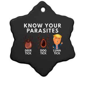 Know Your Parasites Deer Tick Dog Tick Luna Tick Anti Trump Ceramic Star Ornament