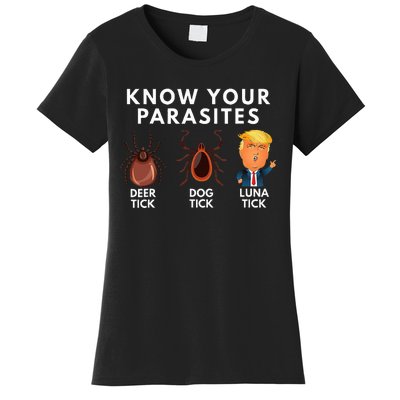 Know Your Parasites Deer Tick Dog Tick Luna Tick Anti Trump Women's T-Shirt