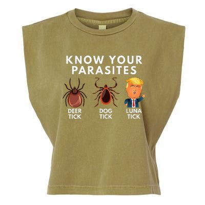 Know Your Parasites Deer Tick Dog Tick Luna Tick Anti Trump Garment-Dyed Women's Muscle Tee