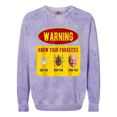 Know Your Parasites Joe Biden Colorblast Crewneck Sweatshirt