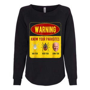 Know Your Parasites Joe Biden Womens California Wash Sweatshirt