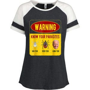 Know Your Parasites Joe Biden Enza Ladies Jersey Colorblock Tee